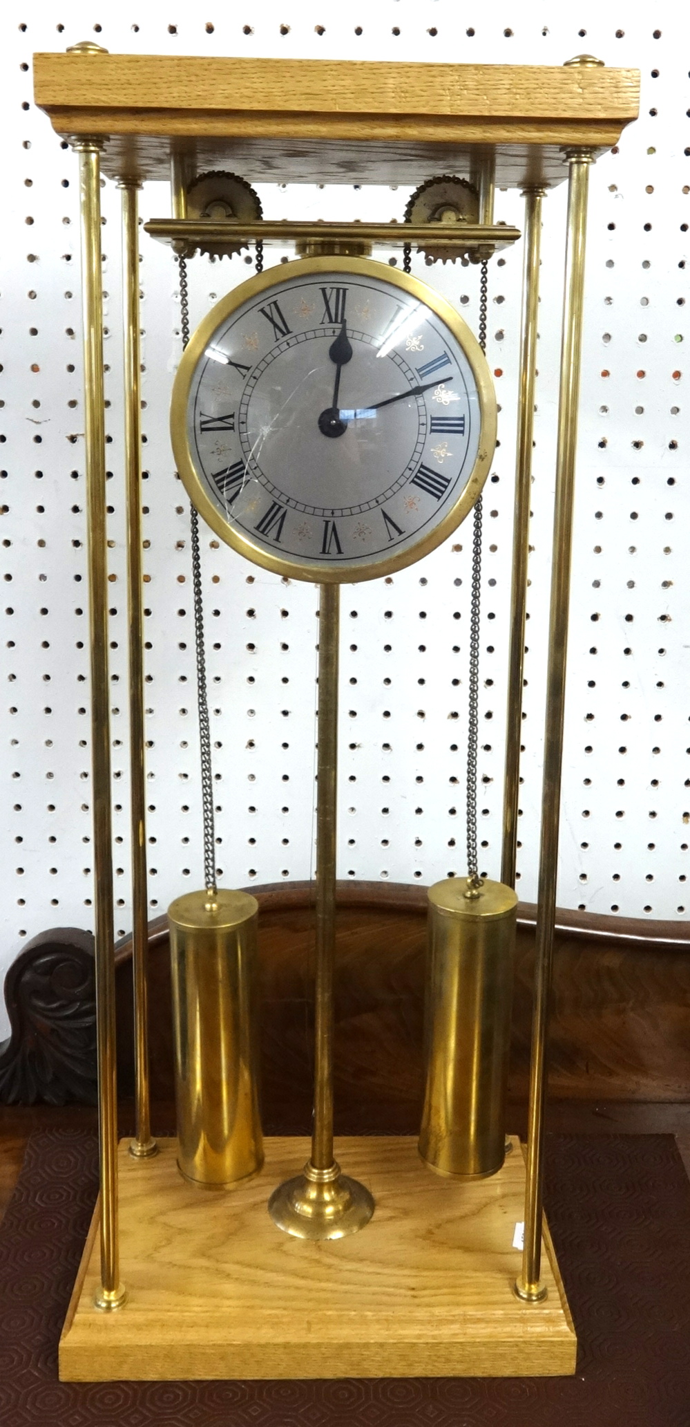 Thwaites & Reed 'The Rising Works Clock', circa 1985, glass damaged, 65cm.