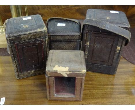 Four carriage clock travel cases (4).