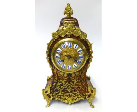 Payne & Co, Paris, a late19th century boulle and gilt decorated mantle clock, the movement back plate signed 'Payne & Co, Par