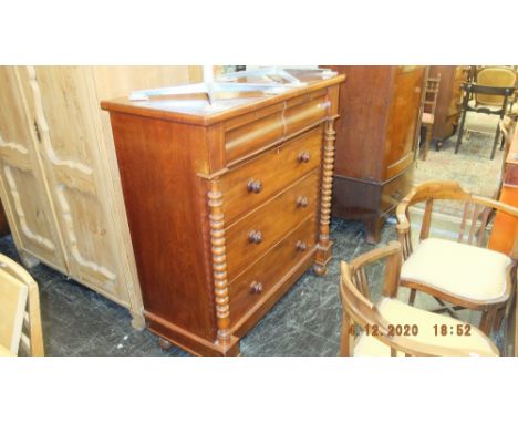 A Scotch chest of two over three drawers