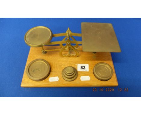 A Victorian set of scales inc. weights