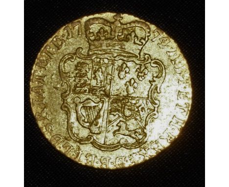 A George III shield back gold half guinea