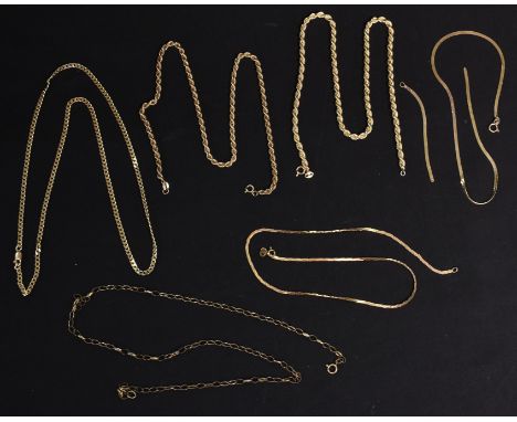 A 9ct gold ropetwist necklace; others, 29.1g