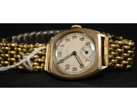 A 9ct gold Rolex wristwatch, later strap