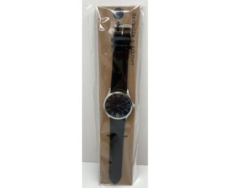 A Marbella &amp; Ashford brand new men's watch in original packaging. Stainless steel case with engine turned detail face, si