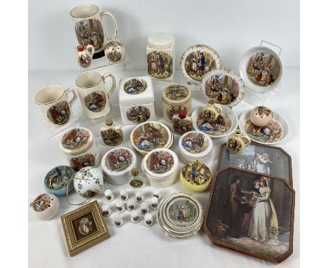 A box of mixed ceramic items decorated with "Cries Of London". To include: lidded pots, mugs, pomanders, vases, coasters, sma