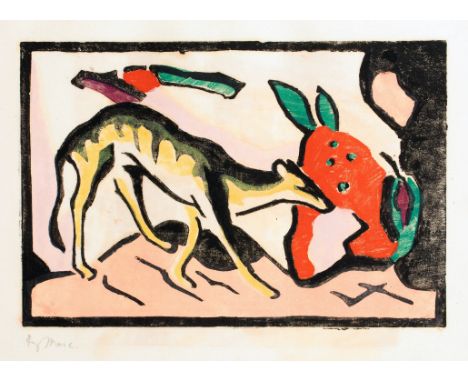 Der Blaue Reiter. Herausgeber: Kandinsky [und] Franz Marc. München, R. Piper 1912. Mit zwei signierten Holzschnitten, 34 Tafe