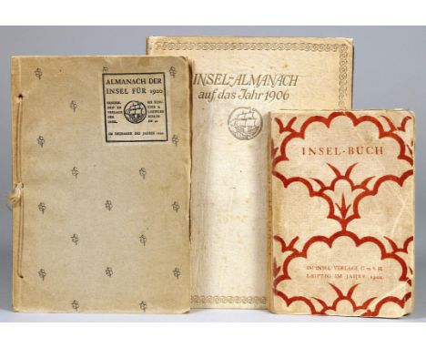 Insel Verlag - Almanach der Insel für 1900. - Insel-Buch. - Insel-Almanach auf das Jahr 1906 [und die folgenden 35]. Berlin, 