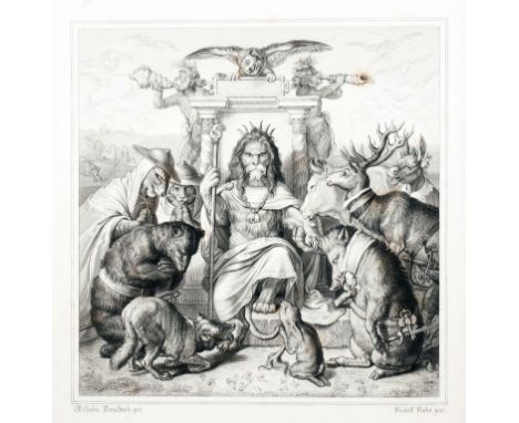 Johann Wolfgang von Goethe. Reineke Fuchs mit Zeichnungen von Wilhelm von Kaulbach gestochen von R. Rahn und A. Schleich. Mün
