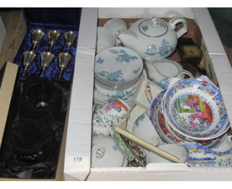 A quantity of items to include: a Narumi china part-tea service amongst other Oriental porcelain, two Links of London glass d