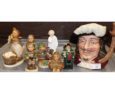 ROYAL DOULTON JUG OF PORTEOUS
figures of Darling and Bumble and five Hummel figures (2 hummels chipped)