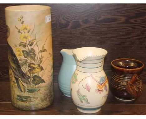 THREE CERAMIC WATER JUGS AND A VASE