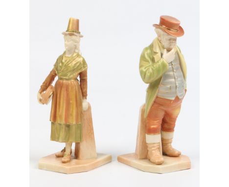 Two Royal Worcester figures by James Hadley. John Bull from the Countries of the World series and a Welsh lady from the Peopl