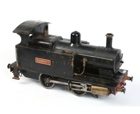 A 3.5" gauge scratch built live steam 0-4-0 tank engine. With black livery and name plate inscribed Sankey, 51cm long. Condit