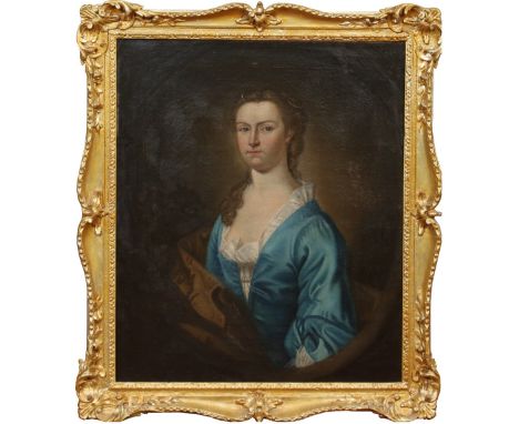 A late eighteenth century oil on canvas in gilt frame. Portrait of a lady, 74cm x 61cm. Condition Report. To be used as a gui