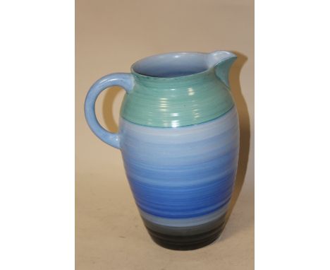 A LARGE ART DECO CERAMIC SHELLEY WATER JUG, H 26 CM