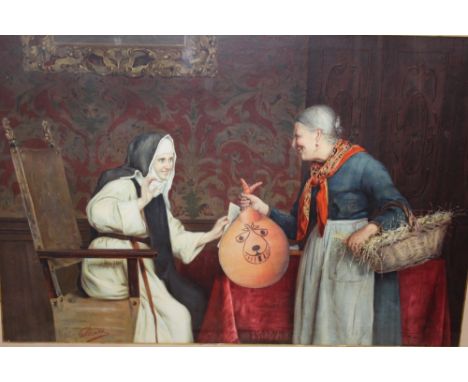 MODIFIED ART IN THE STYLE OF BANKSY MADE FROM AN ORIGINAL FRAMED PEARS PRINT c1894. titled "A Christmas Offering" with later 