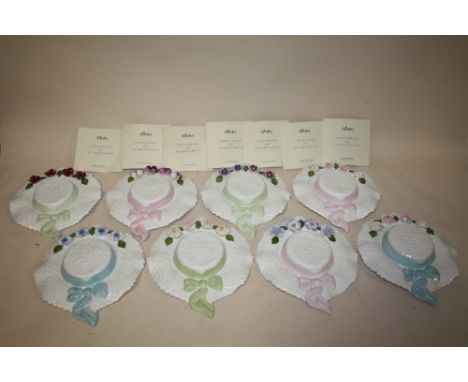 A COLLECTION OF AYNSLEY SUMMER FLOWERS CERAMIC HATS