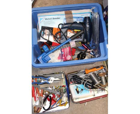 A LARGE QUANTITY OF TOOLS AND PARTS ETC TO INCLUDE TOOLBOXES AND WORKBENCH