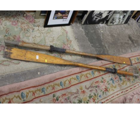 TWO VINTAGE ROWING OARS