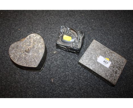 THREE TRINKET BOXES TO INCLUDE AN ART NOUVEAU STYLE EXAMPLE 