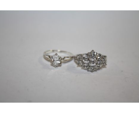 TWO SILVER DRESS RINGS - APPROX 6.5G