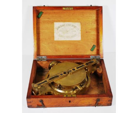 Vintage brass surveying instrument in original box by John Davis & Son (Derby)