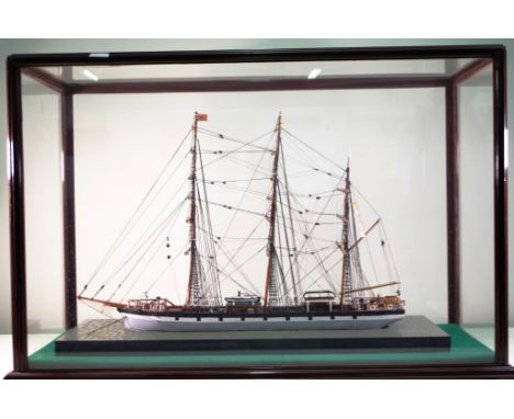 Museum quality marine diorama c1950s of the Lilian M, registered London with wooden case, width 96cm, height 64.5cm & depth 4