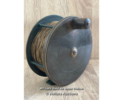  VINTAGE 12.5CM BRASS FISHINGN REEL