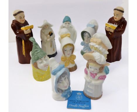 Ten bone china Royal Worcester candle-snuffersThey all seem in good condition, no problems noted.