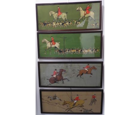 Two pairs of similarly sized hunting prints:after Cecil Aldin, 'The Huntsman' and 'The Whip' (Lawrence & Jellicoe, nos. 21 an