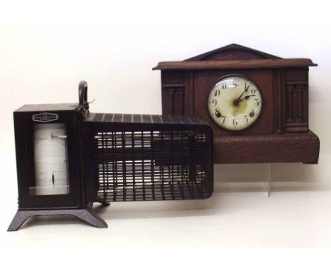 Therm-hydrograph by Negretti & Zambra and a Gilbert US mantel clock (2). Condition report: see terms and conditions