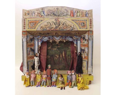 Model theatre with figures Snow White and the Seven Dwarfs. Condition report: see terms and conditions
