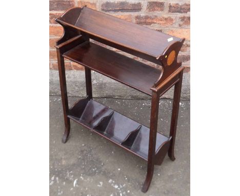 20th century mahogany book trough. Condition report: see terms and conditions