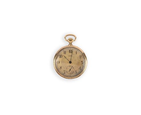 Cartier, a gold pocket watch, early 20th century, the dial with black enamel indicators and blue steel hands, with subsidiary