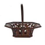 Y AN ANGLO-INDIAN PIERCED ROSEWOOD BASKET, FIRST QUARTER 19TH CENTURY