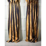 TWO BLACK AND GOLD SILK SHOW CURTAINS DESIGNED AND SUPPLIED BY ANOUSKA HEMPEL