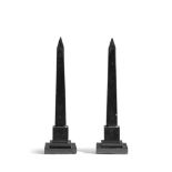 A PAIR OF PORTER MARBLE OBELISKS IN THE EGYPTIAN MANNER, PROBABLY FRENCH
