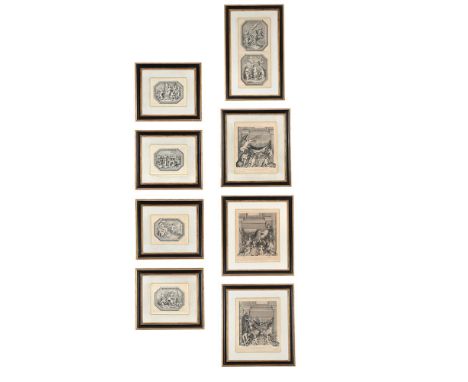 A GROUP OF ARCHITECTURAL DESIGNS, FROM THE GALLERY DE VERSAILLES AVELINE AND OTHERS AFTER LE BRUN, CIRCA 1750 Series of eight