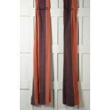 A PAIR OF STRIPED FABRIC CURTAINS
