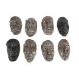 BAYARD OSBORN (1922-2012), A GROUP OF EIGHT METAL 'DEATH MASKS'