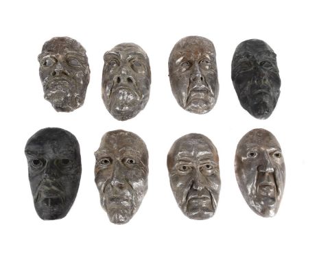 BAYARD OSBORN (1922-2012), A GROUP OF EIGHT METAL 'DEATH MASKS'  Each approximately 24cm high   Condition Report:  Six are in