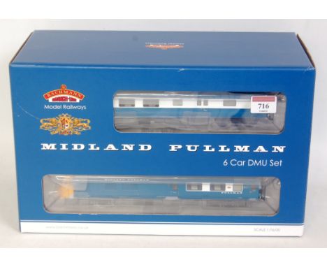 A Bachmann 31-256DC Midland Pullman 6 car unit Nanking blue with yellow ends, DCC fitted (M-BM)