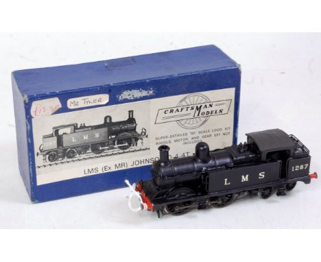 A Craftsman models brass kit built model of LMS (ex MR) Johnson 0-4-4 tank engine black No 1287 (G)