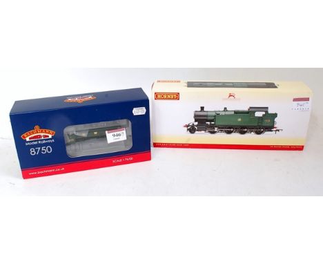 Two GWR tank locos, DCC fitted; Bachmann 32-208A class 8750 pannier tank 9635 green (near M) (B near M) ; with Hornby R3123X 