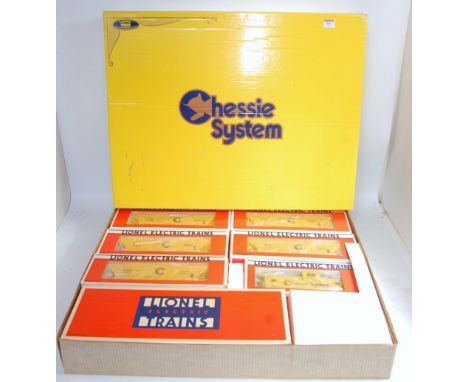 Lionel Ref 6-11705 "Chessie System" train pack containing 3-rail SD-40 diesel locomotive, 5 hopper cars and caboose, all C&O 