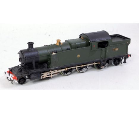A white metal kit built model of GWR 72XX 2-8-2 tank engine GWR shirt button logo as No 7233, wheels would benefit from clean