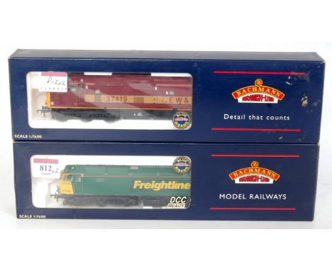 A Bachmann 32-750 class 57 diesel locomotive Freightliner green livery (G-BG) sold with 32-375 class 37/4  diesel in EW&S liv