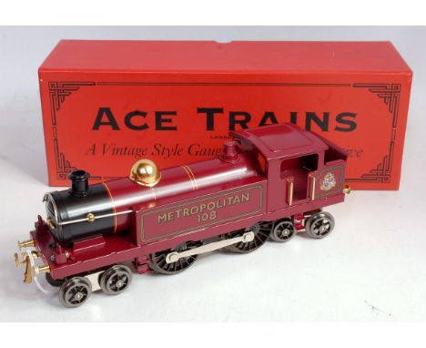 Ace Trains 4-4-4 metropolitan matt maroon tank engine, 2 minor folds and touching into sides of footplate (G-BG)
