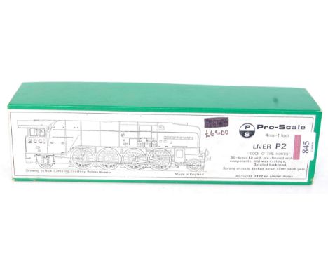 A Pro-Scale brass kit to make LNER P2 class 2-8-2 engine and tender complete with wheels, Anchoridge TA12 motor and instructi